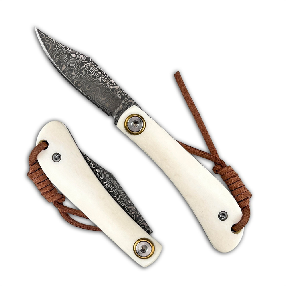 Vintage Collectible Knife - Faca Dobrável Compacta Vintage Damascus EDC,
