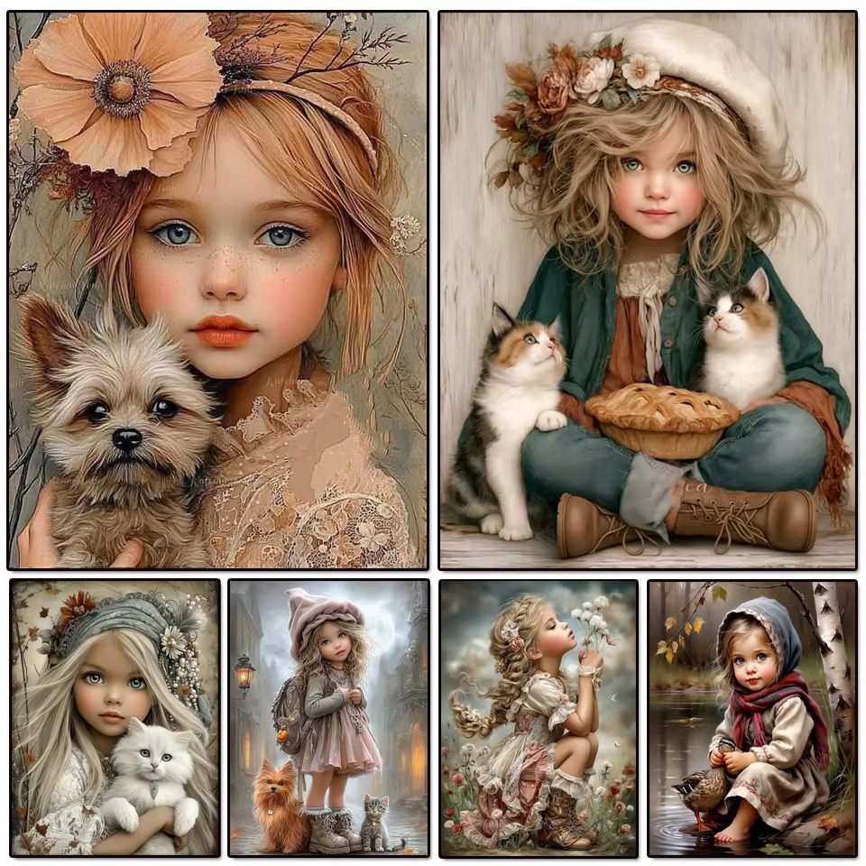 Vintage Cartoon Collectible - Coleção de Retratos de Personagens Rústicos