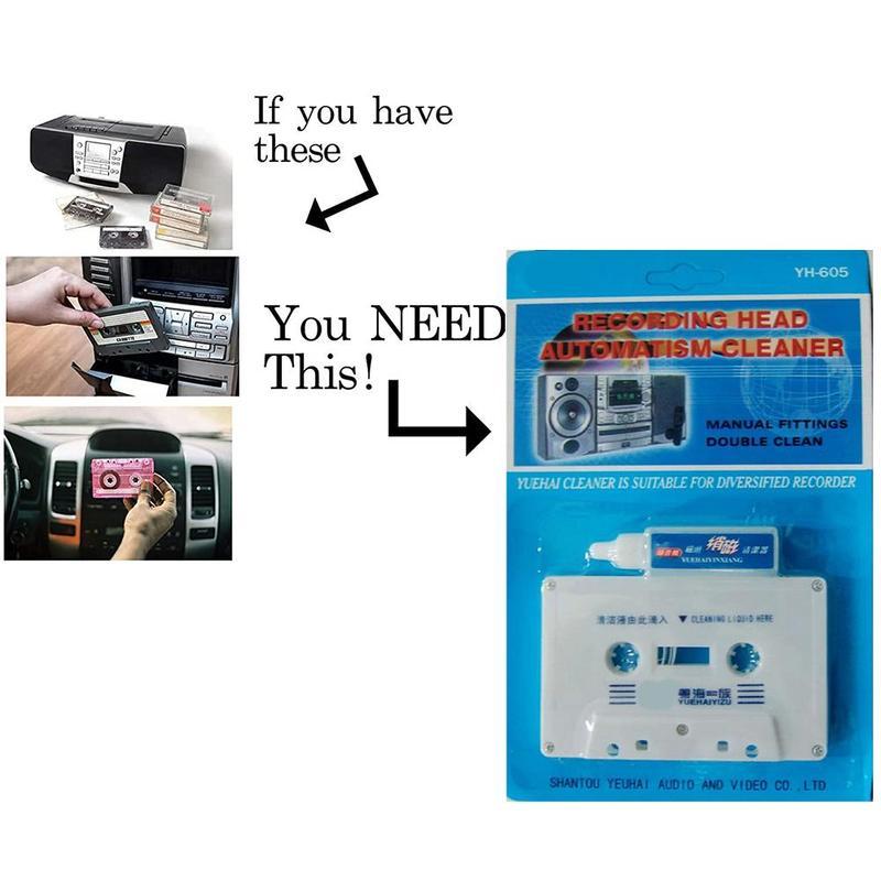 Cassette Tape Head - Kit de Limpeza e Desmagnetização para