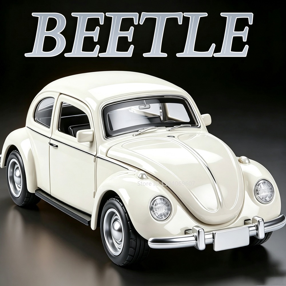 Vintage Collectible Toy Cars - Carrinho de Brinquedo Fusca 1:36, Modelo