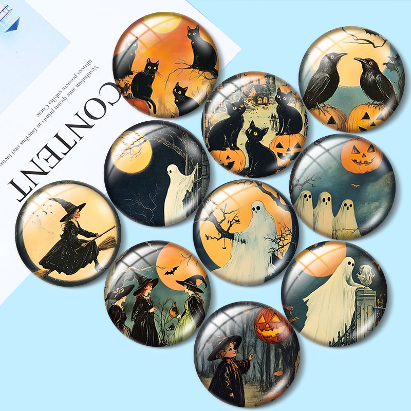 Vintage Items - Cabochões de vidro vintage de Halloween
