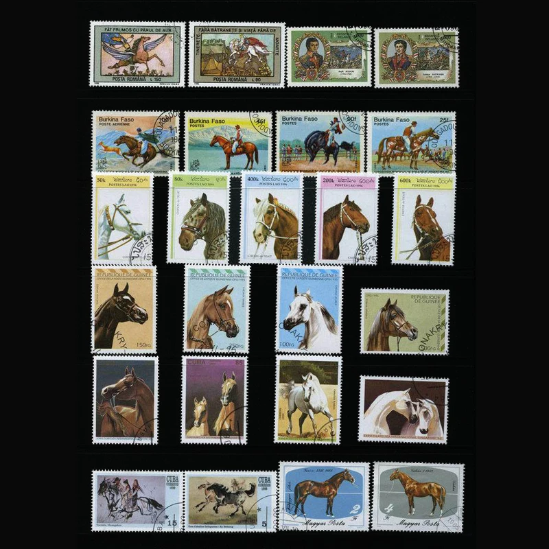 Selos postais 50 cavalos difer - Collectible Vintage Postage Stamps avaliação e preço