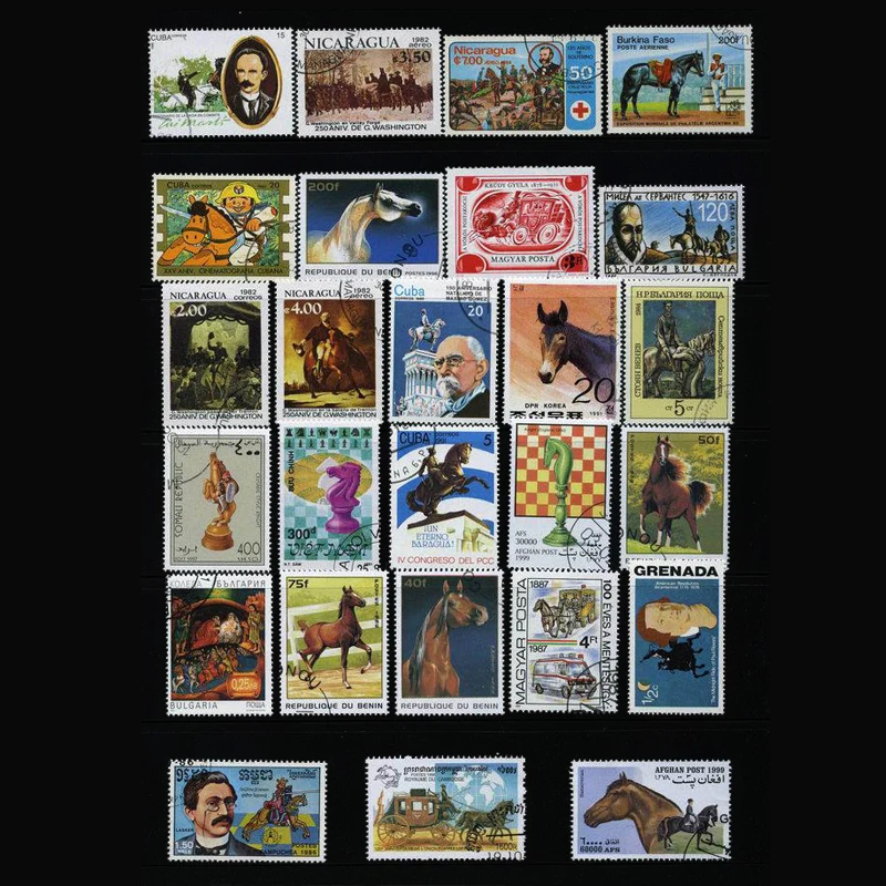 Selos postais 50 cavalos difer - Collectible Vintage Postage Stamps avaliação e preço