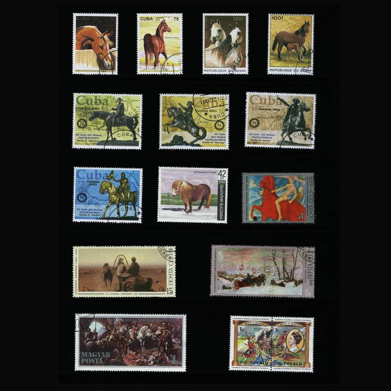 Selos postais 50 cavalos difer - Collectible Vintage Postage Stamps avaliação e preço