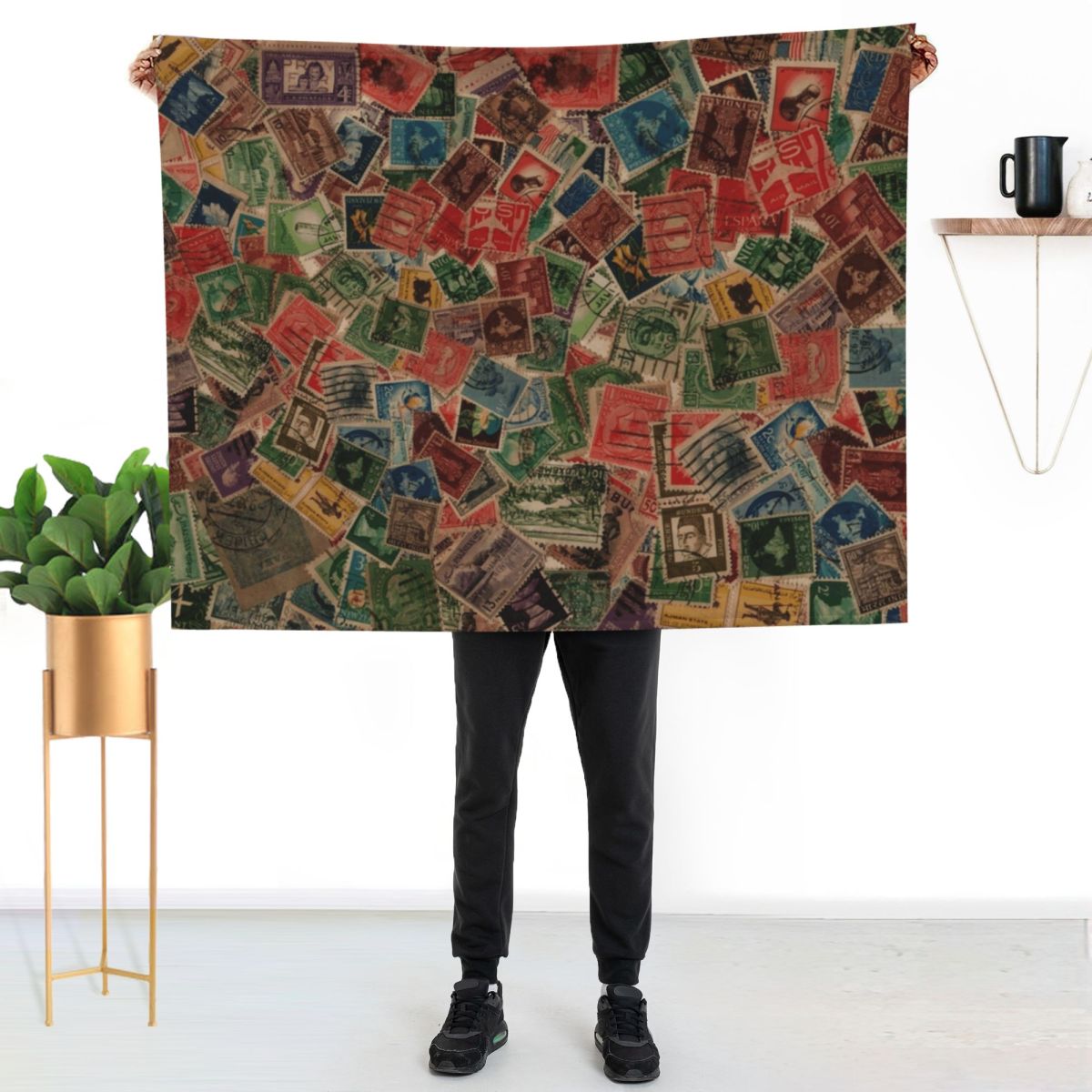 Cobertor decorativo com coleçã - Collectible Vintage Postage Stamps avaliação e preço