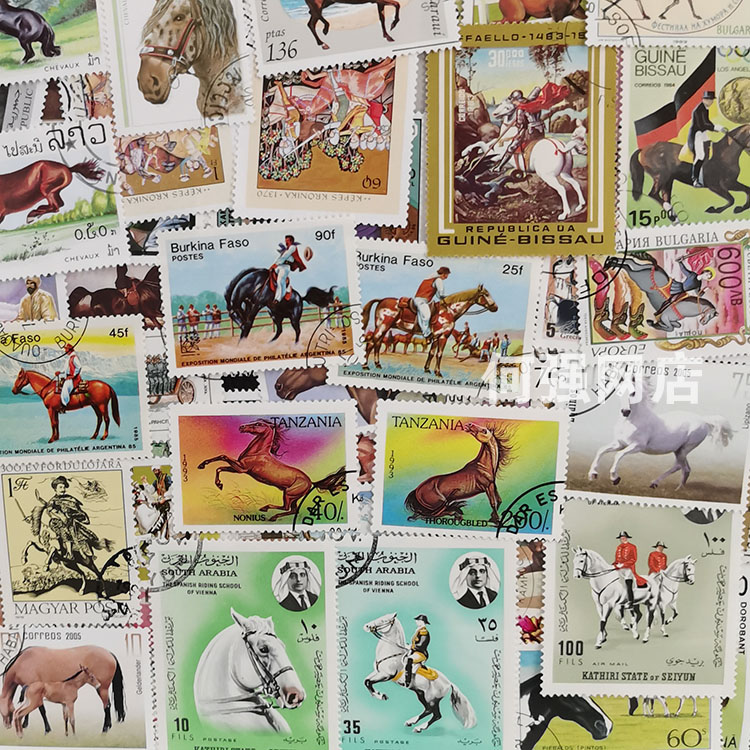 100 Selos de Cavalos Diferente - Collectible Vintage Postage Stamps avaliação e preço
