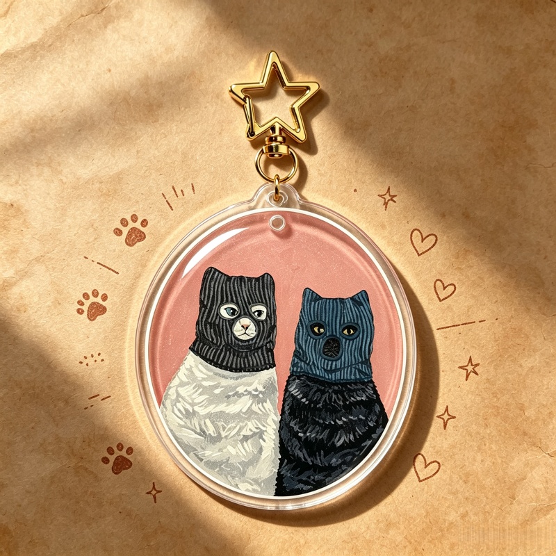 Chaveiro de Acrílico Gatos Abr - Vintage Cartoon Collectible avaliação e preço